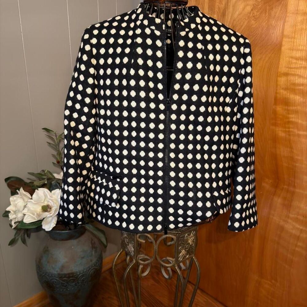 Vintage Jones New York Polka Dot Zip Jacket 16W